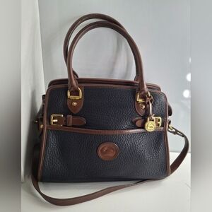 Dooney & Bourke Vintage All-Weather Leather Satchel Bag With Crossbody  1980s